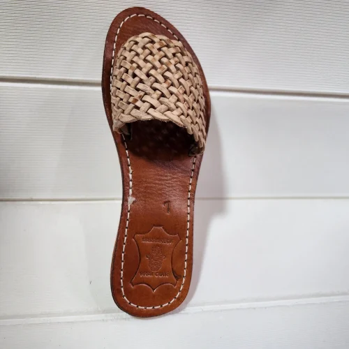 Women’s Braided Moroccan Leather Flat Slides