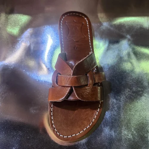 Women’s Brown Flat Moroccan Leather Sandals