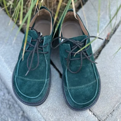 Handmade Women S Suede Loafers Wide Toe Box