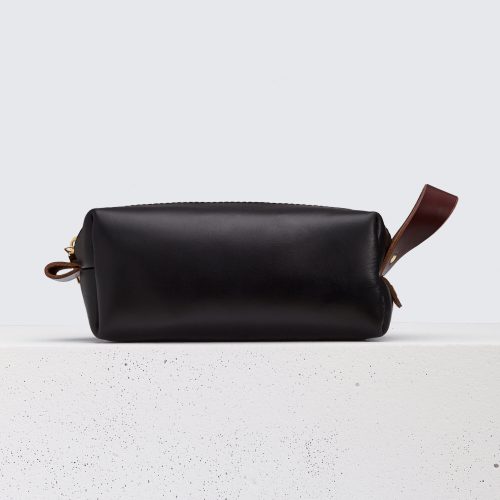 Horween Black Chromexcel Leather Dopp Kit Bag /