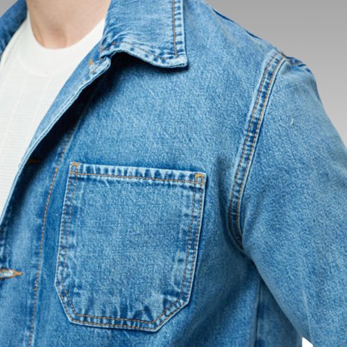 Men's Denim Trucker Jacket: Blue Or Black Jeans