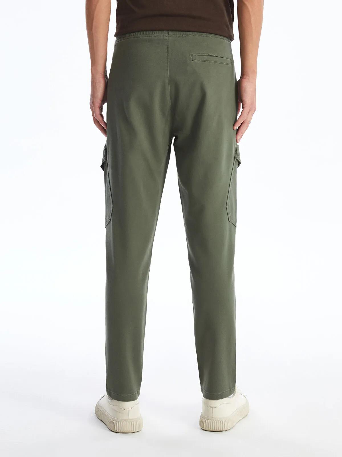 Men's Elastic Waist Cargo Pants: Durable Cotton Blend