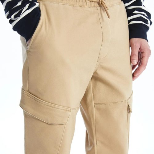 Men's Elastic Waist Cargo Pants: Durable Cotton Blend
