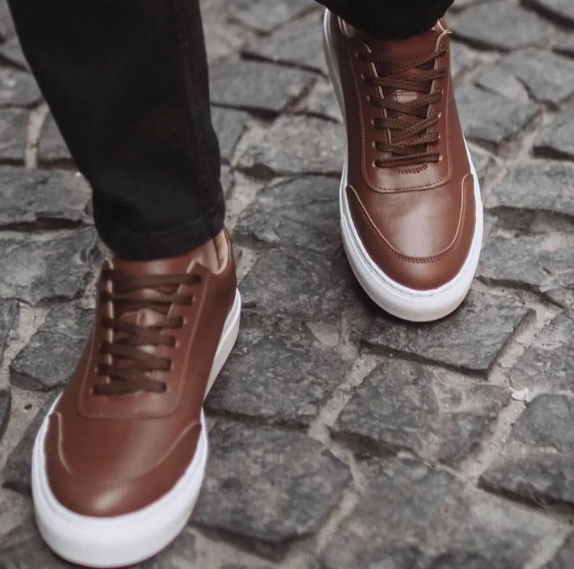 Leather Men's Sneakers Casuas Shoes For Everyday