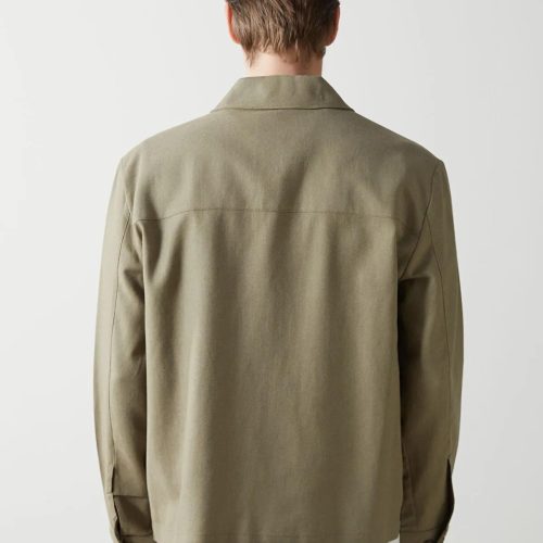Men's Linen Blend Work Jacket: Lightweight Spring Overshirt
