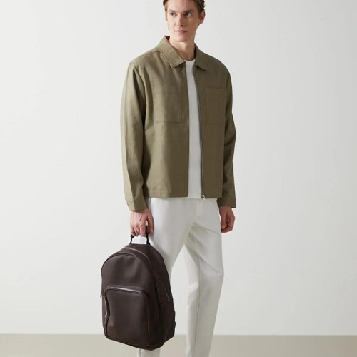 Men's Linen Blend Work Jacket: Lightweight Spring Overshirt