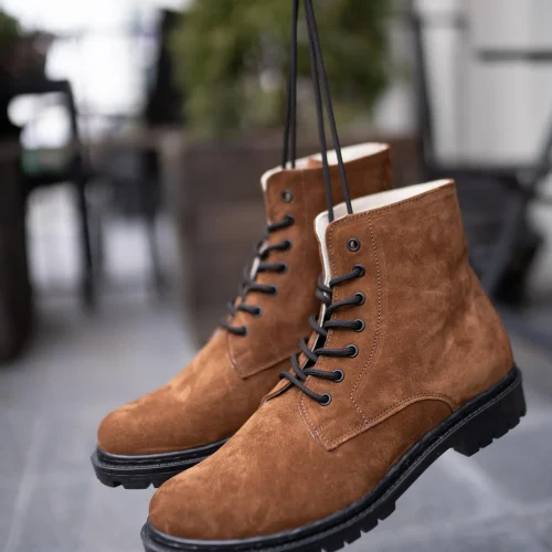 Men Brown Suede Boots Handmade Leather Ankle Boots
