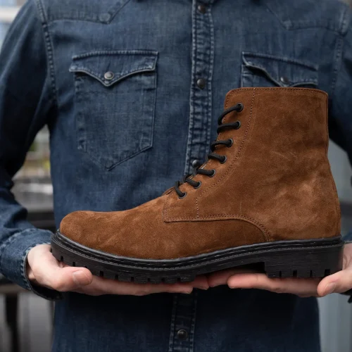 Men Brown Suede Boots Handmade Leather Ankle Boots