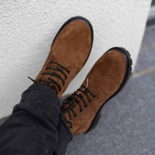 Men Brown Suede Boots Handmade Leather Ankle Boots