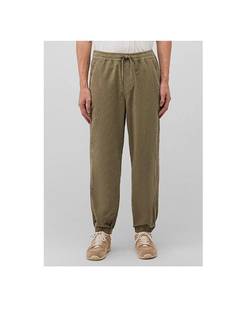Men's Brown Corduroy Jogger Pants: Loose Fit Cotton