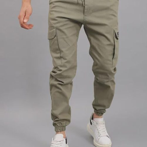 Men's Cotton Cargo Pants: Relaxed Fit Tactical Joggers
