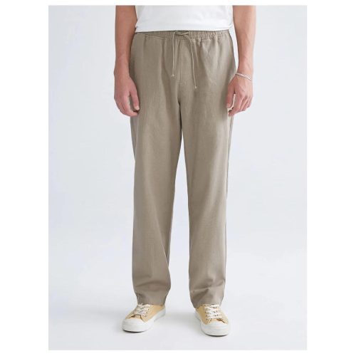 Loose Fit Cotton Linen Look Pants: Wide Leg