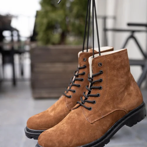 Men Brown Suede Boots Handmade Leather Ankle Boots
