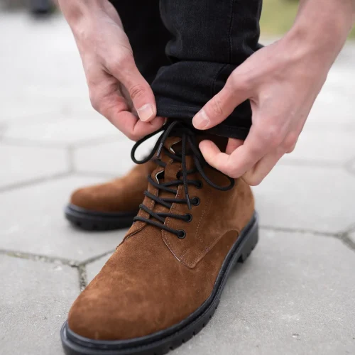Men Brown Suede Boots Handmade Leather Ankle Boots