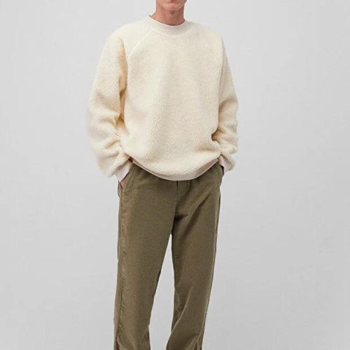 Men's Brown Corduroy Jogger Pants: Loose Fit Cotton