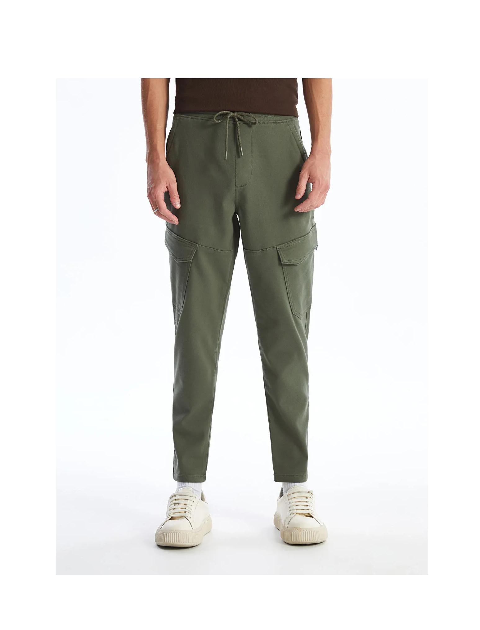 Men's Elastic Waist Cargo Pants: Durable Cotton Blend