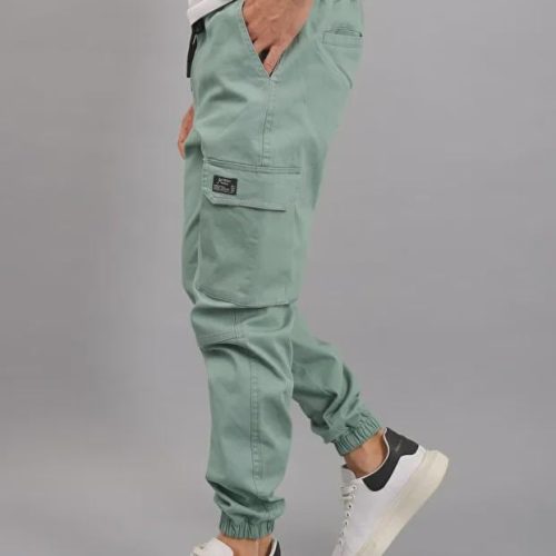 Men's Cotton Cargo Pants: Relaxed Fit Tactical Joggers