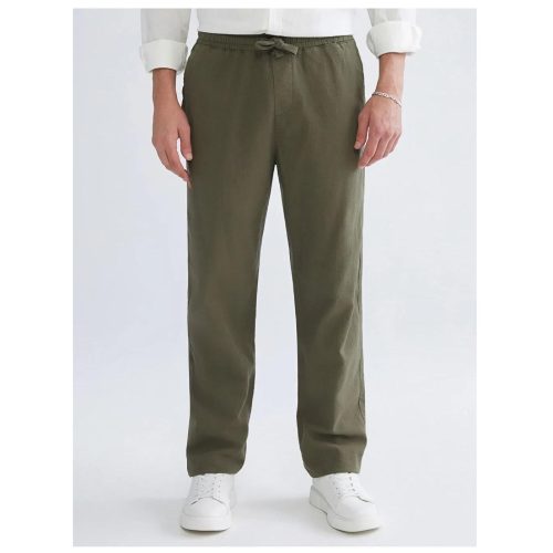 Loose Fit Cotton Linen Look Pants: Wide Leg