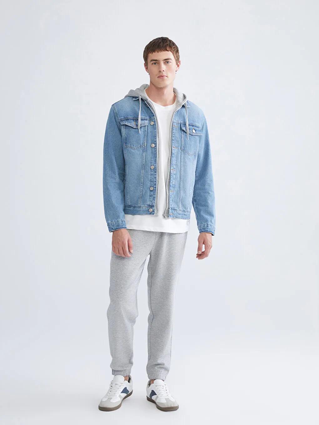 Men's Hooded Denim Jacket: Y2k Vintage Style Relaxed