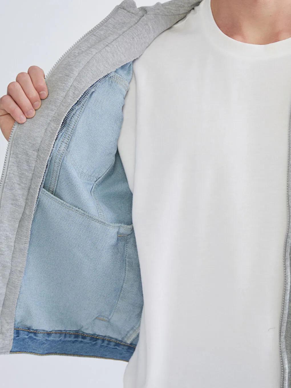 Men's Hooded Denim Jacket: Y2k Vintage Style Relaxed
