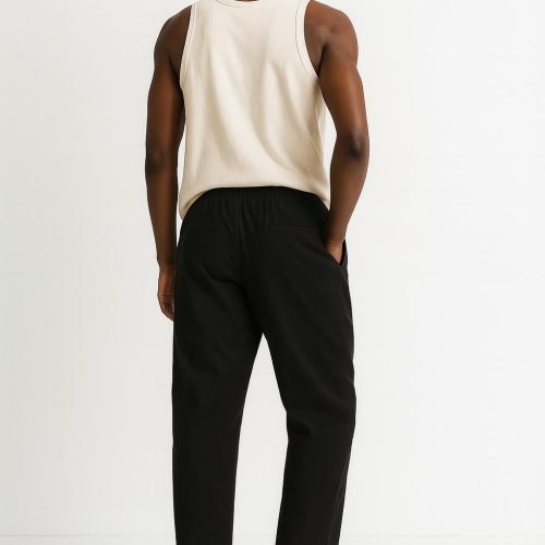 Men's Linen Pants: Elastic Waist Summer Beach Trousers