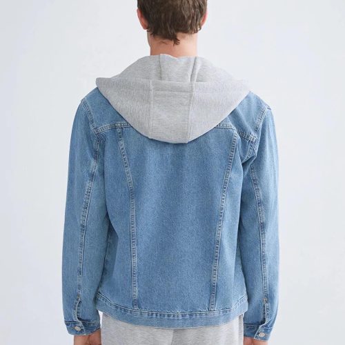 Men's Hooded Denim Jacket: Y2k Vintage Style Relaxed