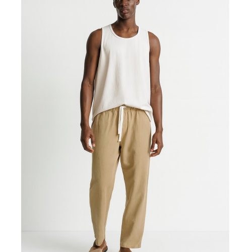 Men's Linen Pants: Elastic Waist Summer Beach Trousers