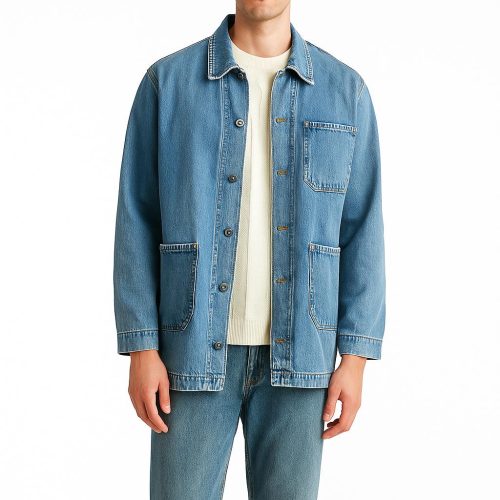 Men's Denim Trucker Jacket: Blue Or Black Jeans