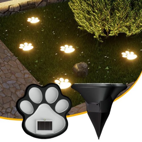 2pcs Solar Lawn Lamp Led Simulation Footprint Dog Claw Floor Lamp Outdoor Rainpr