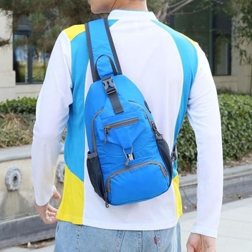 Packable Small Crossbody Sling Backpack With Side Pouch - Perfect For Hiking