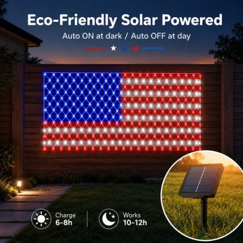 50 Off Sale On July 4-----solar American Flag Lights Outdoor