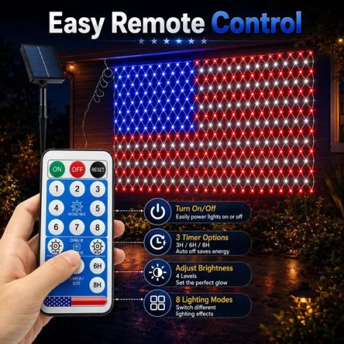 50 Off Sale On July 4-----solar American Flag Lights Outdoor