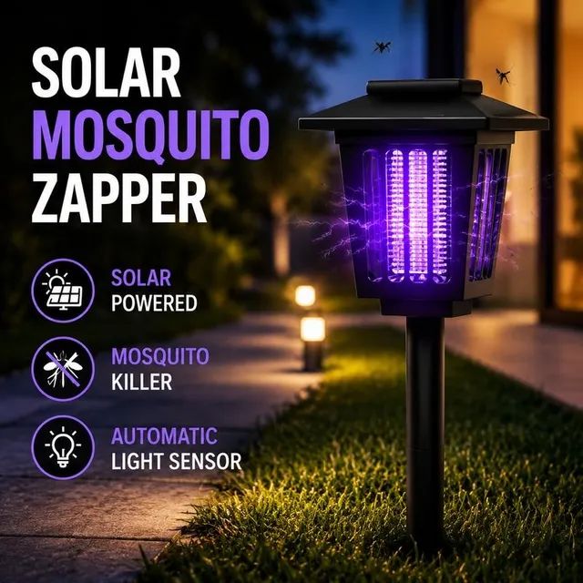 🎁hot Sale 49% Off☀️ Solar Mosquito Zapper | 2-in-1 Bug Killer & Yard Light