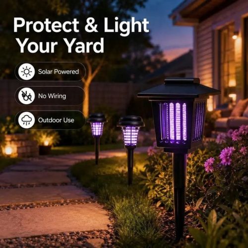 🎁hot Sale 49% Off☀️ Solar Mosquito Zapper | 2-in-1 Bug Killer & Yard Light